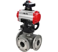 Шаровой кран DN.ru 316-316-PTFE L-тип Ду25 Ру16, пн.привод, пн.распред., БКВ, дублер D160-32107