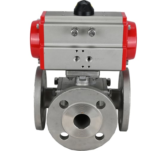 Шаровой кран DN.ru 316-316-PTFE L-тип Ду25 Ру16, пневмопривод D160-32822