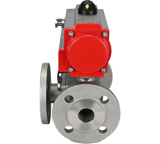 Шаровой кран DN.ru 316-316-PTFE L-тип Ду25 Ру16, пневмопривод D160-32822