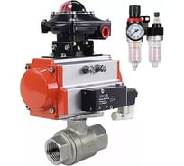 Кран шаровой DN.ru КШМП.316.230-ISO Ду10 Ру63 с пн.приводом, пневмораспр., БПВ, БКВ D160-20102