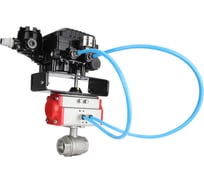 Кран шаровой DN.ru КШМП.316.230-ISO Ду10 Ру63 с пневмоприводом, пневмопозиционером D160-13429