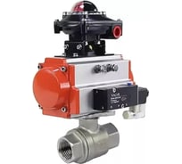 Шаровой кран DN.ru КШМП.316.230-ISO Ду100 Ру40 с пневмоприводом, пневмораспределителем БКВ D160-20710