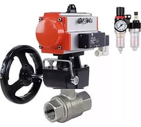 Кран шаровой DN.ru КШМП.316.230-ISO Ду100 Ру40 с пн.приводом, пн.распр, БПВ, БКВ, дублер D160-31636