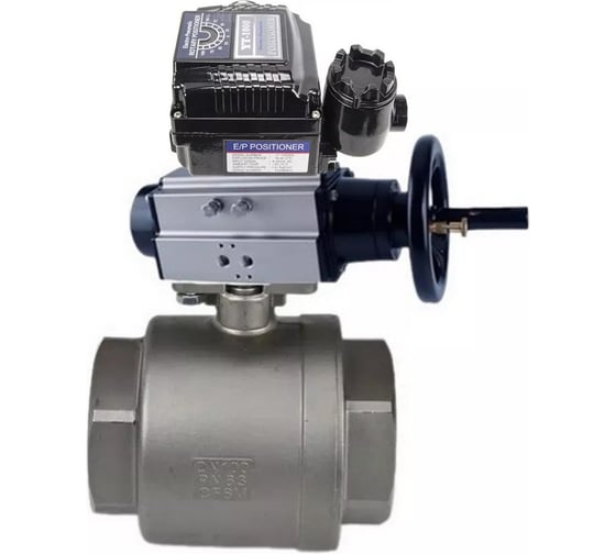 Кран шаровой DN.ru КШМП.316.230-ISO Ду100 Ру40 с пневмоприводом, пневмопозиционером D160-31290 1