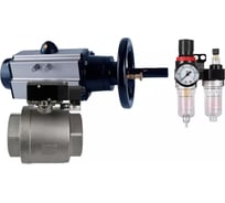 Кран шаровой DN.ru КШМП.316.230-ISO Ду100 Ру40 с пн.приводом, пн.распределителем, БПВ D160-31196