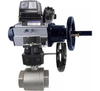 Кран шаровый DN.ru КШМП-ISO Ду100 Ру63, пневмопозиционер, ручной дублёр D160-31344