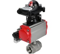 Кран шаровой DN.ru КШМП.316.230-ISO Ду100 Ру40 с пн.приводом, пн.распределителем, БКВ D160-20514