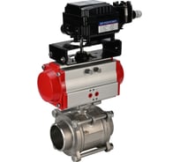 Кран шаровой DN.ru КШПП 316.200-ISO Ду20 Ру63 с пневмоприводом, пневмопозиционером D160-09864