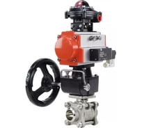 Кран шаровой DN.ru КШПП 316.200-ISO Ду20 Ру63 пн.привод, пн.распределитель, БКВ, дублер D160-09576