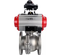 Шаровой кран DN.ru КШФП.316.200 Ду100 Ру16 с пневмоприводом, пневмораспределителем, БКВ D160-21278