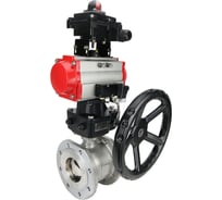 Шаровой кран DN.ru КШФП.316.200 Ду150 Ру16 с пневмоприводом, пневмораспределителем, БКВ, дублером D160-18928