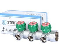 Регулирующий коллектор STOUT 1", 3 отвода 3/4" ЕК RG008UJF58O77P