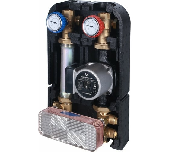 Насосная группа STOUT с 18 пластинами, с насосом, в теплоиз. Grundfos UPSO25-65 SDG-0038-182502 RG008U9S98RSO8