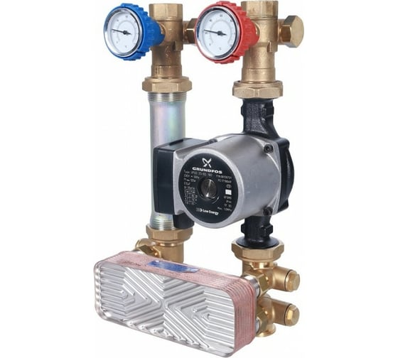 Насосная группа STOUT с 18 пластинами, с насосом, в теплоиз. Grundfos UPSO25-65 SDG-0038-182502 RG008U9S98RSO8