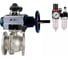 Шаровой кран DN.ru КШФП.316.200 Ду80 Ру16 с пневмоприводом, пневмораспределителем, БПВ, БКВ D160-30692 1