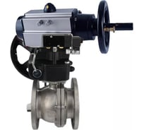 Кран шаровой DN.ru КШФП-ISO Ду80, Ру16, пневмораспределитель, ручной дублёр D160-30650