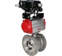 Шаровой кран DN.ru КШмФП.316.200 Ду65 Ру16 пневмопривод, пневмопозиционер D160-09402