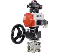 Кран шаровой DN.ru КШПП 316.200-ISO Ду15 Ру63 пн.привод, пн.распределитель, БКВ, дублер D150-00968