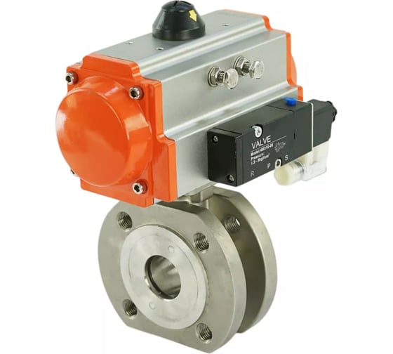 Шаровой кран DN.ru КШмФП.316.200 Ду20 Ру16 пневмопривод, пневмораспред D160-21307 1