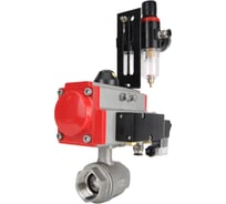 Кран шаровой DN.ru КШМП.316.230-ISO Ду25 Ру63 с пн.приводом, пн.распределителем, БПВ D160-13540