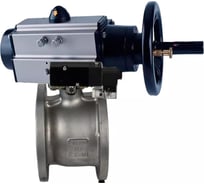 Шаровой кран DN.ru КШмФП.316.200 Ду100 Ру16 пневмопривод, пневмораспред D160-30811