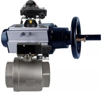 Кран шаровой DN.ru КШМП.316.230-ISO Ду80 Ру40 с пн.приводом, пн.распределителем, БКВ D160-31207