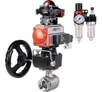 Кран шаровой DN.ru КШМП.316.230-ISO Ду25 Ру63 с пн.приводом, пн.распр, БПВ, БКВ, дублер D160-20165