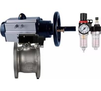 Шаровой кран DN.ru КШмФП.316.200 Ду100 Ру16 пневмопривод, пневмораспред, БПВ D160-30781