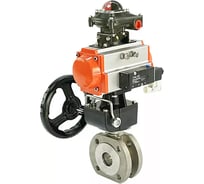 Шаровой кран DN.ru КШмФП.316.200 Ду32 Ру16 пневмопривод, дублёр, пневмораспр, БКВ D150-00891