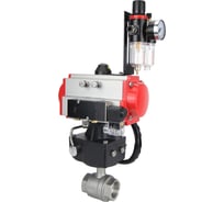 Кран шаровой DN.ru КШМП.316.230-ISO Ду80 Ру40 с пн.приводом, пневмораспр., БПВ, дублером D160-14249