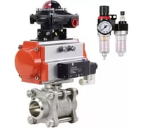 Кран шаровой DN.ru КШПП 316.200-ISO Ду10 Ру63 пн.привод, пн.распределитель, БПВ, БКВ D160-20787