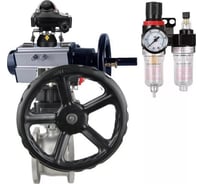 Шаровой кран DN.ru КШмФП-ISO Ду80 Ру16, пневмораспределитель, БКВ, ручной дублёр, БПВ D160-30792