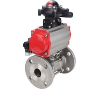 Шаровой кран DN.ru КШФПТ-ISO.316.180 Ду32 Ру40 с пневмоприводом, пневмораспределителем, БКВ D160-10419