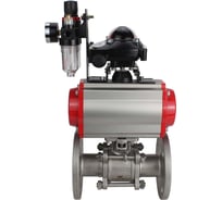 Шаровой кран DN.ru КШФПТ-ISO.316.180 Ду20 Ру40, с пневмоприводом, пневмораспределителем, БПВ, БКВ D160-10435