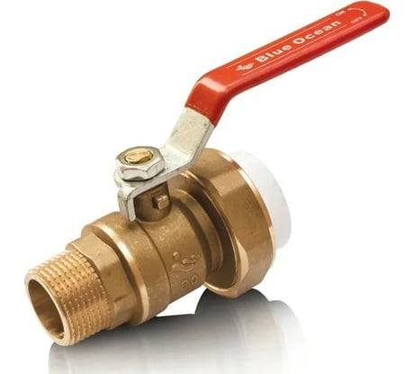 Шаровый кран Blue Ocean 1 сварная головка и с наружной резьбой, латунь, 25х3/4 PPRF/BVM-25х3/4"
