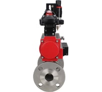 Шаровой кран DN.ru КШФПТ-ISO.316.180 Ду50 Ру40, с пневмоприводом, пневмораспределителем, БПВ, БКВ D160-10430