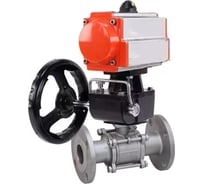 Шаровой кран DN.ru КШФПТ-ISO.304.180 Ду50 Ру40 с пневмоприводом, пневмораспределителем, дублером D160-21692