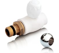 Шаровой кран для радиатора Blue Ocean полипропиленовый, прямой, 20х1/2 PPRF/PPR/SBVH-1(W)-20х1/2"