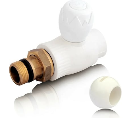 Шаровой кран для радиатора Blue Ocean полипропиленовый, прямой - 20х1/2 шар - PPSU PPRF/PPR/SBVH-2(W)-20х1/2"