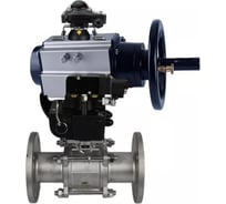 Кран шаровый КШФПТ-ISO 3-составной Ду65 Ру25, пневмораспред., БКВ взрывозащ, дублёр DN.ru D160-30981