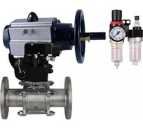 Кран шаровый КШФПТ-ISO 3-составной Ду80 Ру25, пневмораспределитель, дублёр, БПВ DN.ru D160-24422