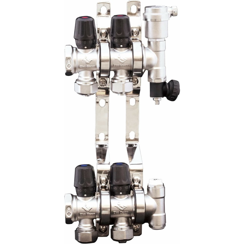 Коллектор Blue Ocean латунный, разборный, на 4 выхода, ф16 BO/UFH-1 ...