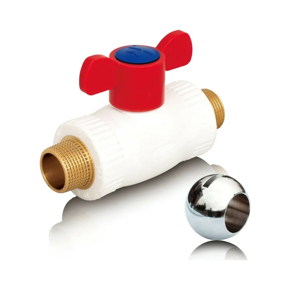 Шаровый кран Blue Ocean (шар - латунь) полипропиленовый ГВС НР-НР ...