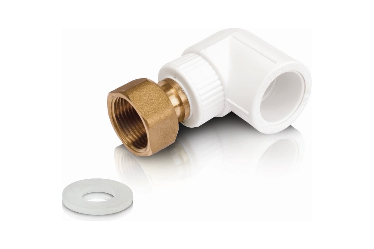 Уголок Blue Ocean полипропиленовый, с накидной гайкой и латунной ...