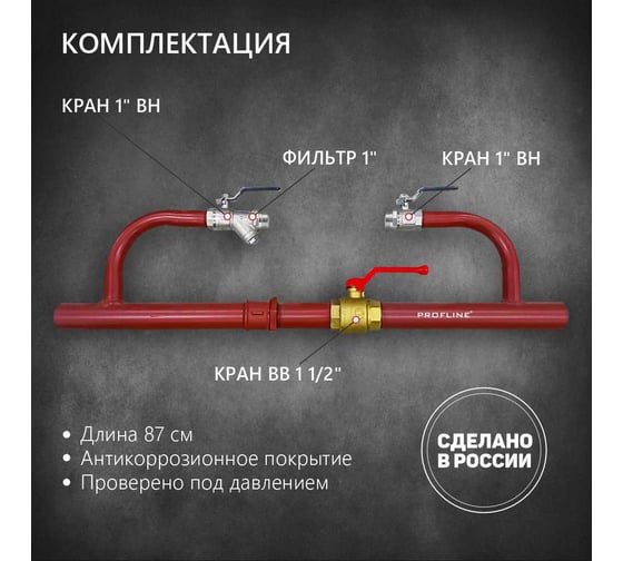 Байпас без насоса PROFLINE комплектуется железом Ду40 УТ-00014310
