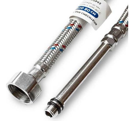 Подводка для смесителя Damento с нержавеющим оплетением, 1/2-М10, 50 см, штуцер 100 мм 007941