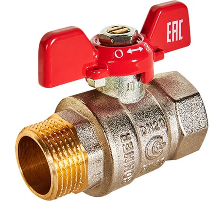 Кран шаровой ROMMER ВР/НР, ручка бабочка 3/4 RBV-0004-2210220 RG00938RJNA7OU