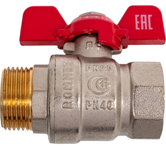 Кран шаровой ROMMER ВР/НР, ручка бабочка 3/4 RBV-0004-2210220 RG00938RJNA7OU