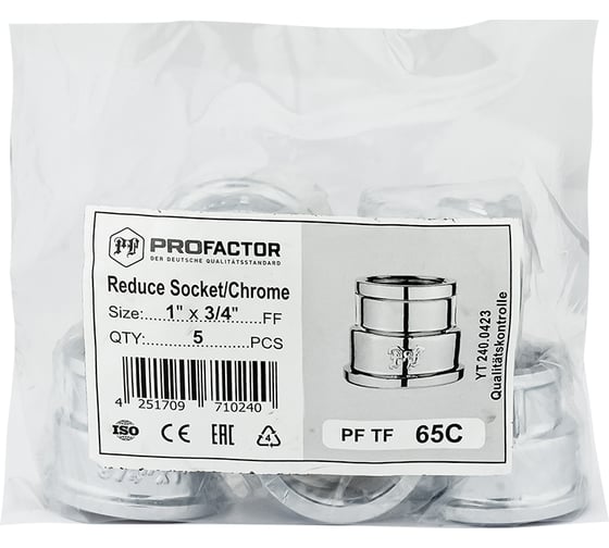 Муфта переходная PROFACTOR CHROME 1 х 3/4 PF TF 65C