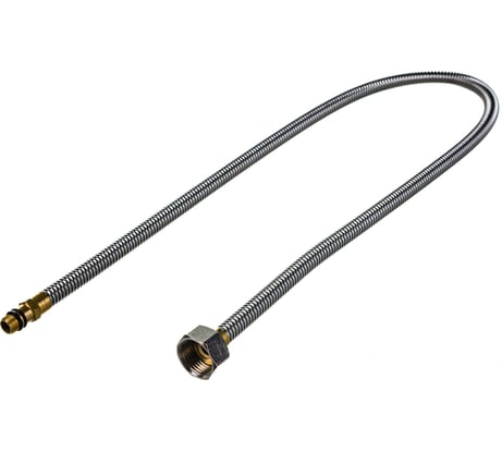 Сильфонная подводка Зубр ЭКСПЕРТ из нержавеющей стали, для смесителя, укороченная, г/ш гайка-штуцер, 1/2", 0.8 м 51012-080